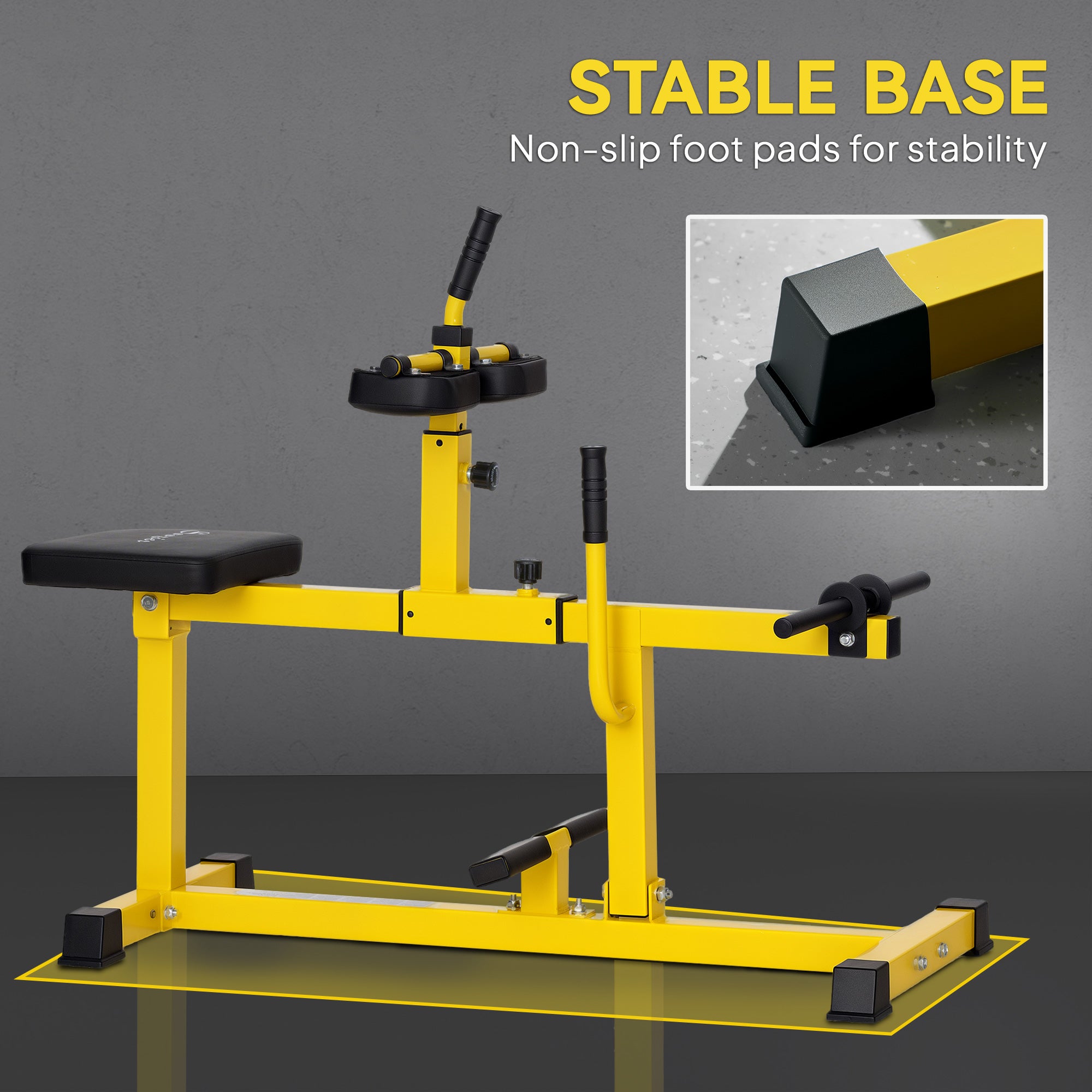 Adjustable Steel Seated Calf Raise Exercise Strength Training Gym Equipment, Yellow