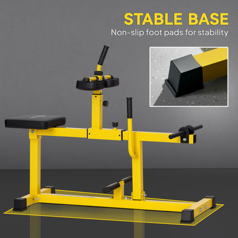 Adjustable Steel Seated Calf Raise Exercise Strength Training Gym Equipment, Yellow