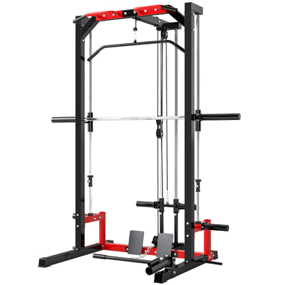 Smith Machine Power Rack with Pull Up Bar, Lat Pull Down System