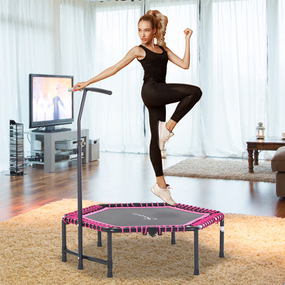 48" Adult Hexagon Rebounder Trampoline Fitness Bungee Jumping Cardio Trainer